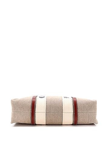 Chloé Woody Tote Canvas with Leather Large (view 2)
