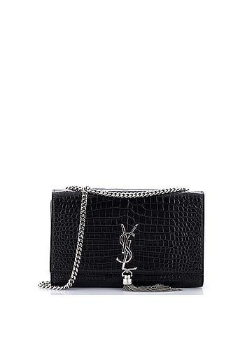 Saint Laurent Classic Monogram Tassel Crossbody Bag Crocodile Embossed Leather Medium (view 1)