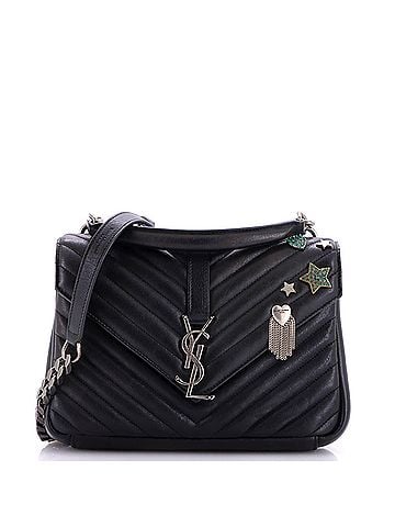 Saint Laurent Classic Monogram College Bag Matelasse Chevron Leather Medium (view 1)