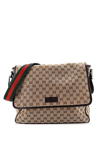 Gucci Web Strap Flap Messenger GG Canvas Medium (view 1)