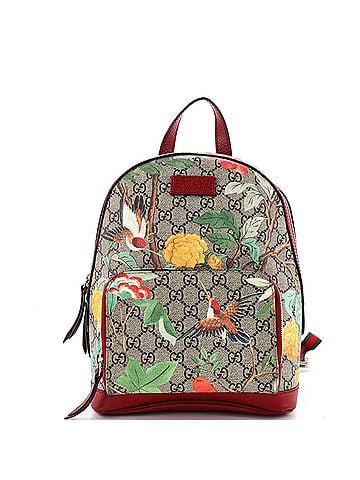 Gucci Zip Pocket Backpack Tian Print GG Coated Canvas Small (view 1)