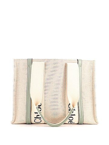 Chloé Woody Tote Canvas with Leather Medium (view 1)