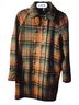Free People Plaid Multi Color Black Orange Coat Size 2 - photo 1
