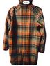 Free People Plaid Multi Color Black Orange Coat Size 2 - photo 2
