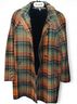Free People Plaid Multi Color Black Orange Coat Size 2 - photo 7