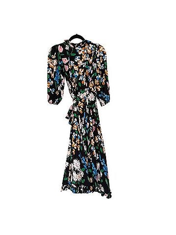 Kate Spade New York Meadow Floral Ruffle Wrap Midi Dress Casual Dress (view 2)