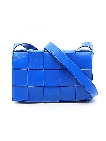 Bottega Veneta Bottega Veneta Cassette Crossbody Maxi Intrecciato Shoulder Bag Handbag Leather Women's Blue (view 1)