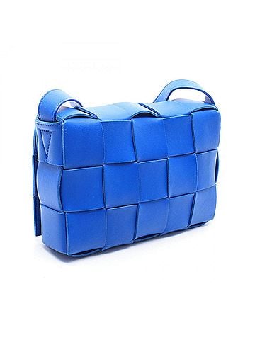 Bottega Veneta Bottega Veneta Cassette Crossbody Maxi Intrecciato Shoulder Bag Handbag Leather Women's Blue (view 2)