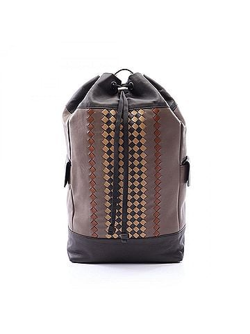 Bottega Veneta Bottega Veneta Intrecciato Backpack/Handbag, Leather, Men's, Gray/Brown/Multicolor (view 1)
