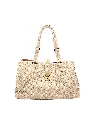 Bottega Veneta Bottega Veneta Intrecciato Tote Bag/Handbag, Leather, Women's, Beige (view 1)