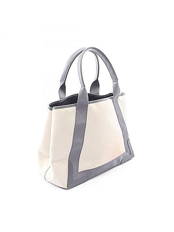 Balenciaga Balenciaga NAVY CABAS NEW M Navy Cabas Tote Bag Handbag Canvas Leather Women's Ivory/Gray 581292 (view 2)