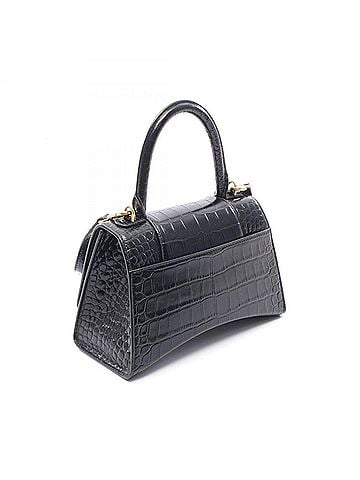 Balenciaga Balenciaga Hourglass Small 2-Way Handbag, Leather, Women's, Black, 593546 (view 2)