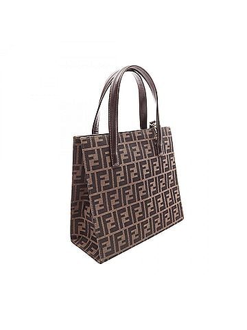 Fendi Fendi Zucca 2-Way Tote Bag/Handbag, Canvas and Leather, Women's, Brown/Black (view 2)