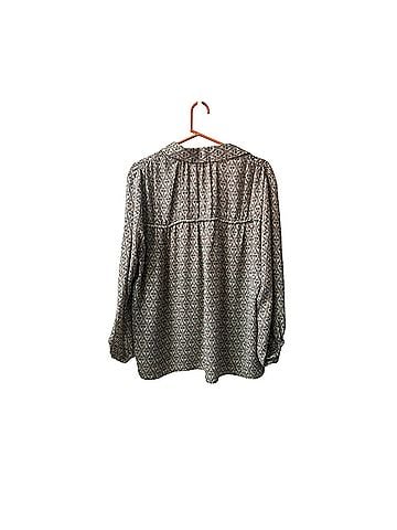 Max Studio Crepe Pleated Boho Blouse Long Sleeve T-Shirt (view 2)
