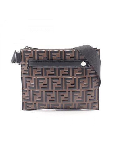Fendi Fendi Zucca Shoulder Bag/Handbag, Coated Canvas Leather, Men's/Women's, Brown/Black (view 1)