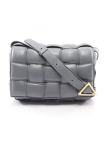 Bottega Veneta Bottega Veneta Padded Cassette Intrecciato Shoulder Bag/Handbag, Leather, Women's, Gray, 591970 (view 1)