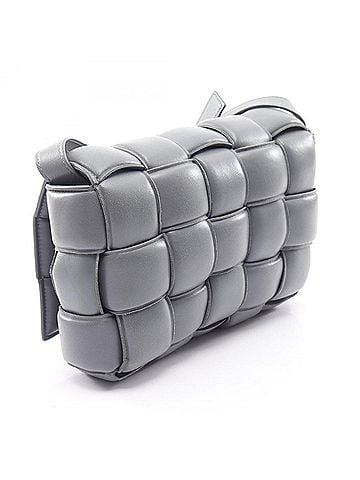 Bottega Veneta Bottega Veneta Padded Cassette Intrecciato Shoulder Bag/Handbag, Leather, Women's, Gray, 591970 (view 2)