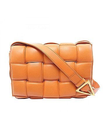 Bottega Veneta Bottega Veneta Padded Cassette Intrecciato Shoulder Bag/Handbag, Leather, Women's, Orange (view 1)