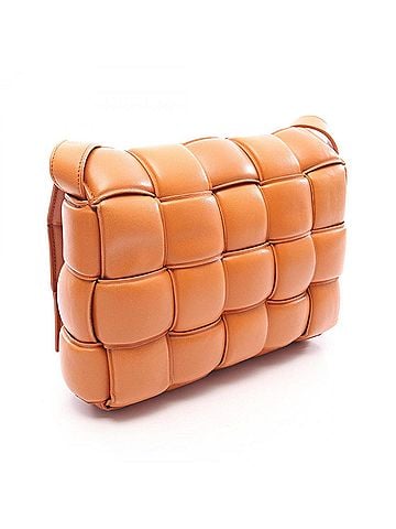 Bottega Veneta Bottega Veneta Padded Cassette Intrecciato Shoulder Bag/Handbag, Leather, Women's, Orange (view 2)