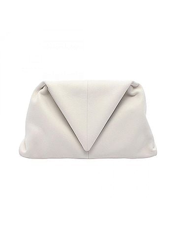 Bottega Veneta Bottega Veneta Triangle Flap Second Bag Clutch Handbag Leather Women's White 622712 (view 1)