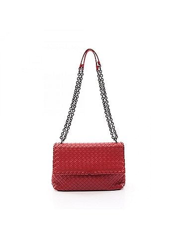 Bottega Veneta Bottega Veneta Small Olympia Shoulder Bag/Handbag, Leather, Women's, Red, 386498 (view 1)