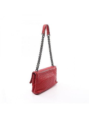 Bottega Veneta Bottega Veneta Small Olympia Shoulder Bag/Handbag, Leather, Women's, Red, 386498 (view 2)