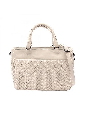 Bottega Veneta Bottega Veneta Intrecciato 2-Way Handbag, Leather, Women's, White (view 1)