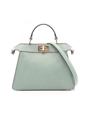 Fendi Fendi Peekaboo I.U. Small Selleria 2-Way Handbag, Leather, Women's, Green, 8BN327 (view 1)