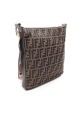 Fendi Fendi Selleria Zucca Shoulder Bag/Handbag, Canvas and Leather, Women's, Brown, 8BT109 (view 2)