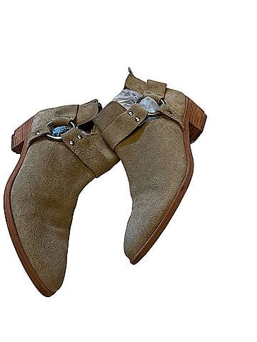 FRYE Frye Tan Suede Back Zip Up Booties Boots (view 1)