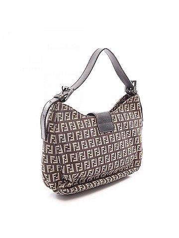 Fendi Fendi Zucchino Shoulder Bag/Handbag, Canvas and Leather, Women's, Brown/Beige, 8BR036 (view 2)