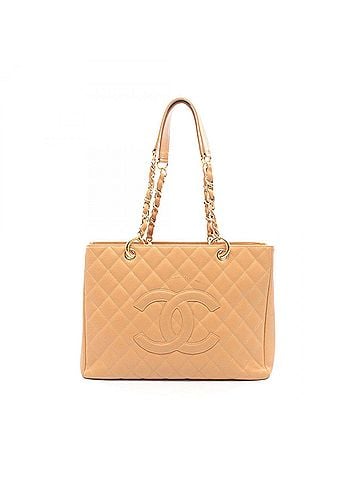 Chanel Chanel Matelassé Grand Shopping GST Tote Bag/Handbag, Caviar Leather (Grained Calfskin), Women's, Beige, A20995 (view 1)
