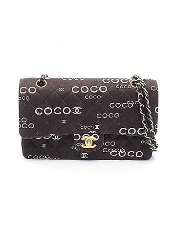 Chanel Chanel Matelassé Double Flap Shoulder Bag/Handbag, Canvas and Leather, Women's, Black/White (view 1)