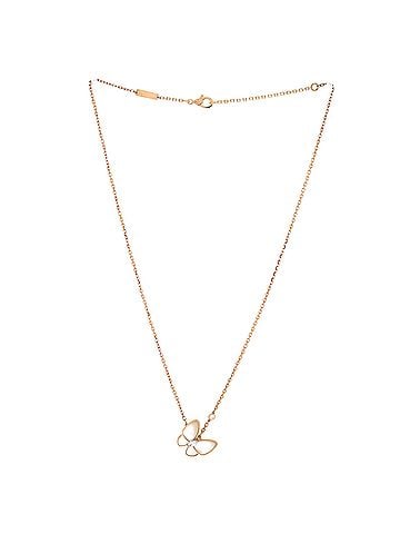 Van Cleef & Arpels Two Butterfly Pendant Necklace 18K Rose Gold with Mother of Pearl and Diamonds (view 2)