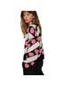 Pol 100% Polyester Hearts Black Pink Ivory Cardigan Size S - photo 2