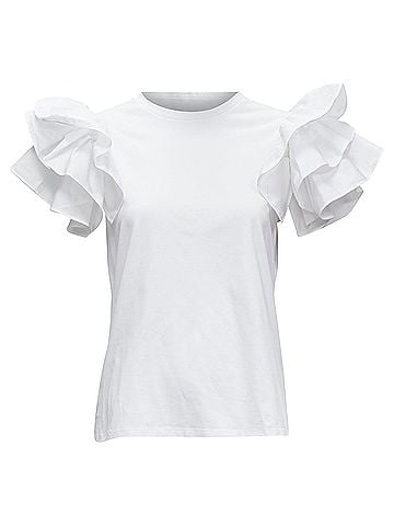 Alexander McQueen Alexander Mcqueen Ruffle Sleeve T-Shirt (view 1)