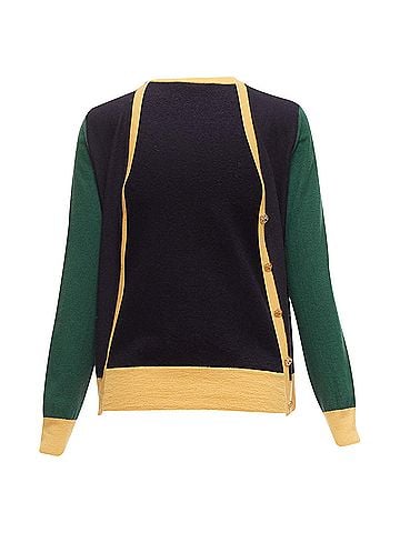 Tory Burch Tory Burch Wool Colorblocked Cardigan (view 2)
