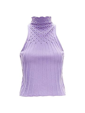 Versace Gianni Versace Beaded Crop Turtleneck (view 1)