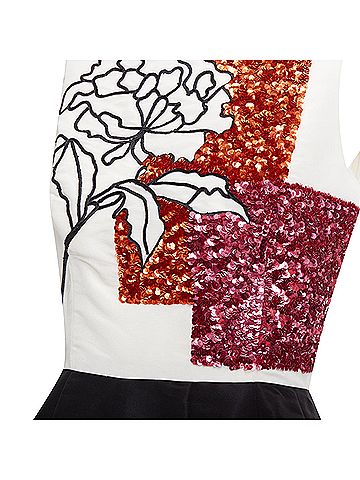 Oscar De La Renta Oscar De La Renta Silk Sequin Bodice Dress (view 2)