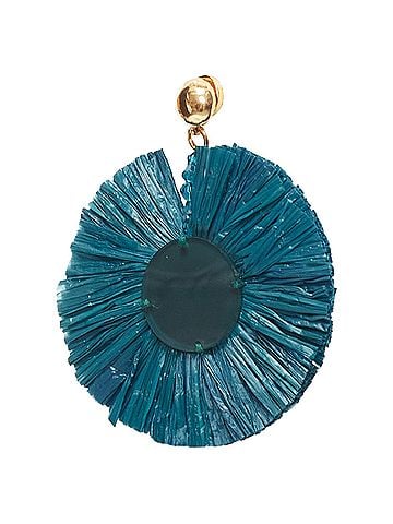Oscar De La Renta Oscar De La Renta Raffia Round Pin Earrings (view 1)