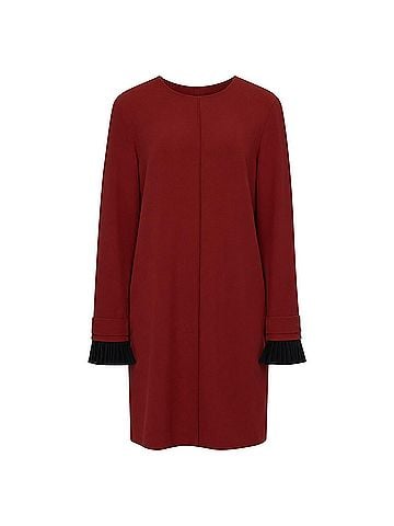 Victoria Beckham Victoria Beckham Red Crepe Pleated Dress (view 1)
