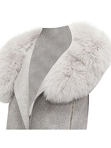 Alexander Wang Alexander Wang Fur Collar Wool Vest Dress (view 2)