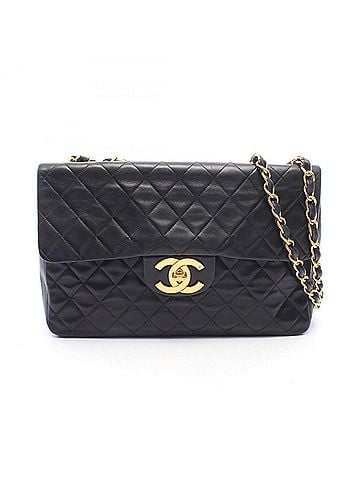 Chanel Chanel CHANEL Large Matelassé 34 Shoulder Bag Handbag Lambskin Leather Women's Black 01094 (view 1)