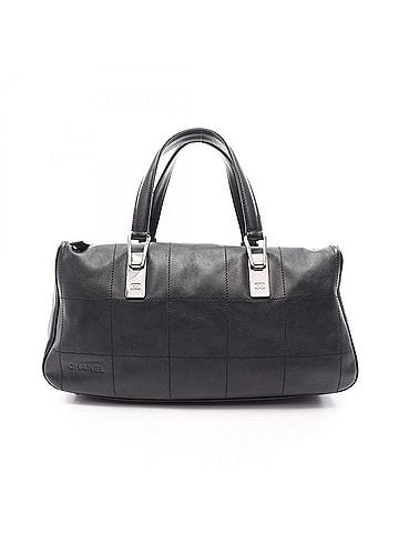 Chanel Chanel Chocolate Bar Handbag, Lambskin Leather, Women's, Black (view 1)