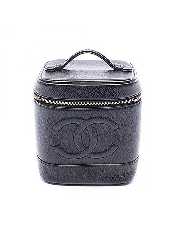 Chanel Chanel Coco Mark Handbag, Caviar Leather (Grained Calfskin), Women's, Black, A01998 (view 1)