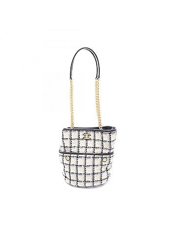 Chanel Chanel Coco Mark Bucket Bag Shoulder Handbag Fabric Leather Women's Black Gray Multicolor (view 1)