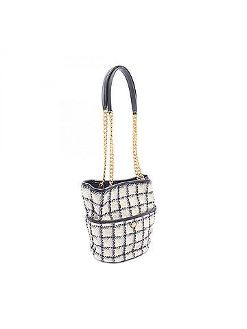 Chanel Chanel Coco Mark Bucket Bag Shoulder Handbag Fabric Leather Women's Black Gray Multicolor (view 2)