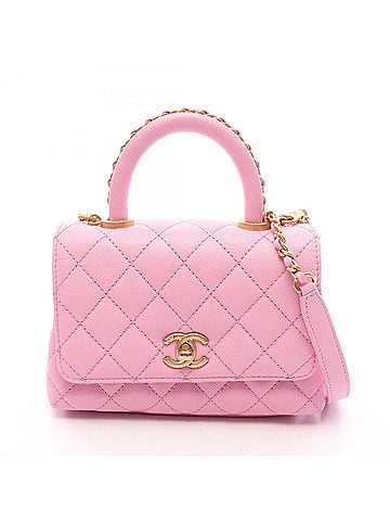 Chanel Chanel Coco Handle XXS Top 2-Way Handbag, Caviar Skin (Grained Calfskin), Women's, Pink (view 1)