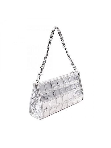 Chanel Chanel Ice Cube Handbag, Vinyl Leather Women's, Silver Tone (view 2)