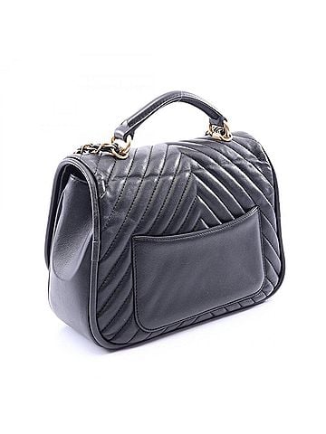 Chanel Chanel V-stitch Chevron 2-way Shoulder Bag/Handbag, Lambskin Leather, Women's, Black (A98792) (view 2)